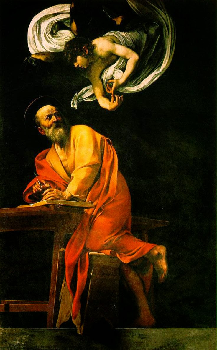 Caravaggio's accepted version of Saint Matthew and the Angel