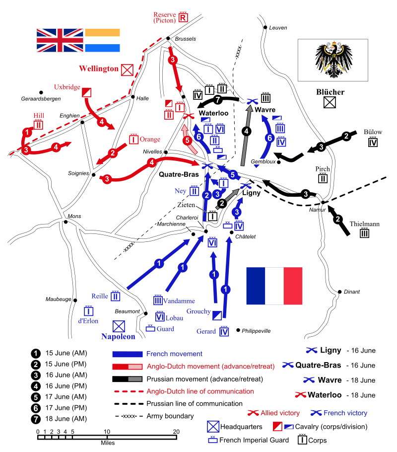 Map of Waterloo Battle