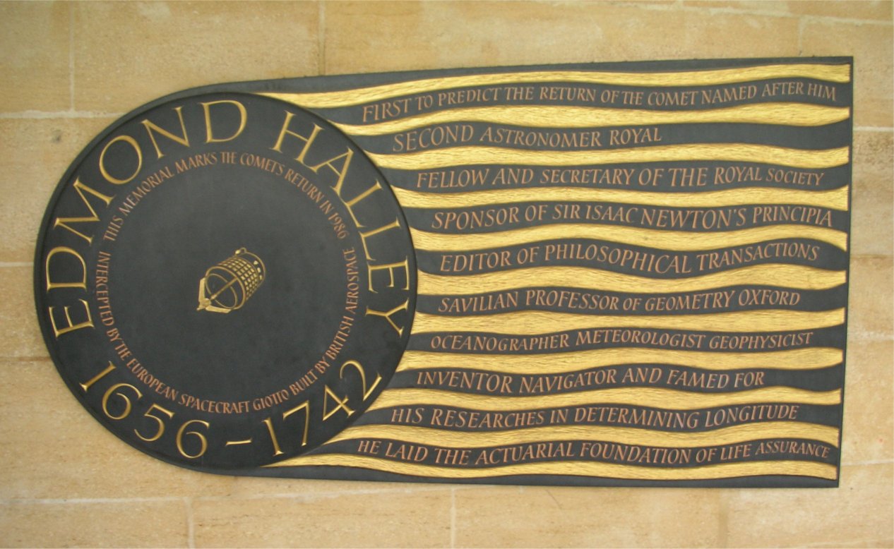 Monument for Edmond Halley, Church of Westminister
